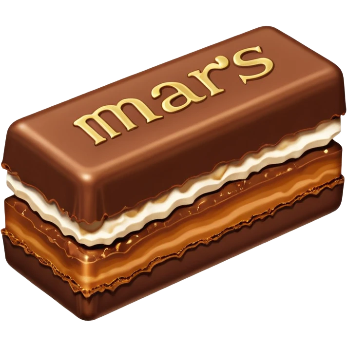 Illustrate a Mars bar unwrapped, showing caramel & nougat inside. emoji
