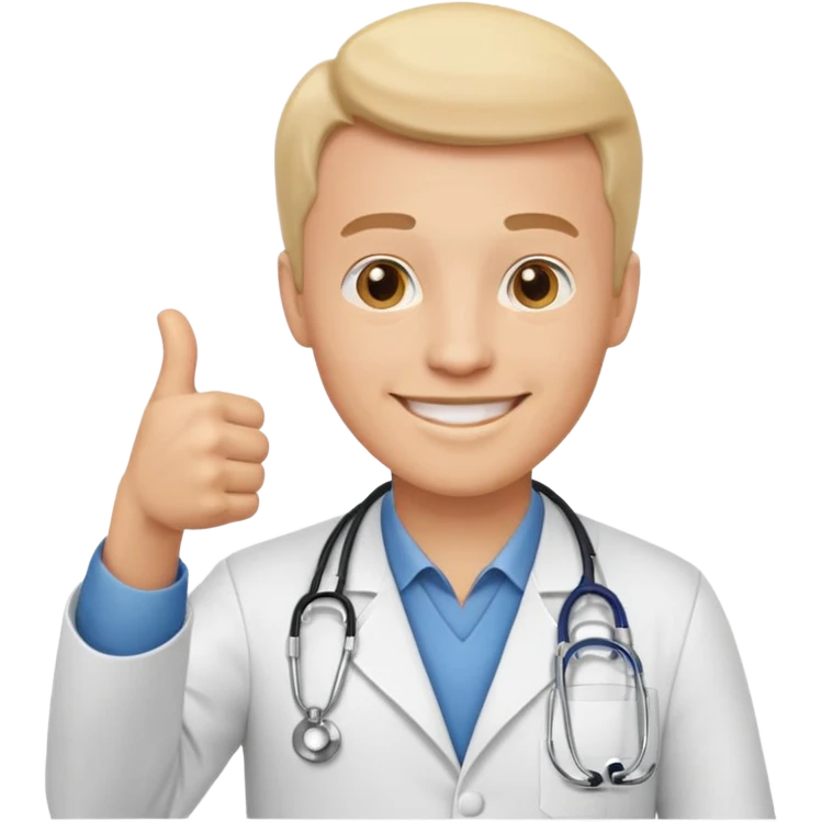 남자 의사가 그러지 않아도 된다는 이모지를 만들어줘 emoji