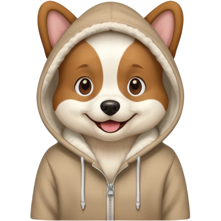 dog wearing a hoodie emoji