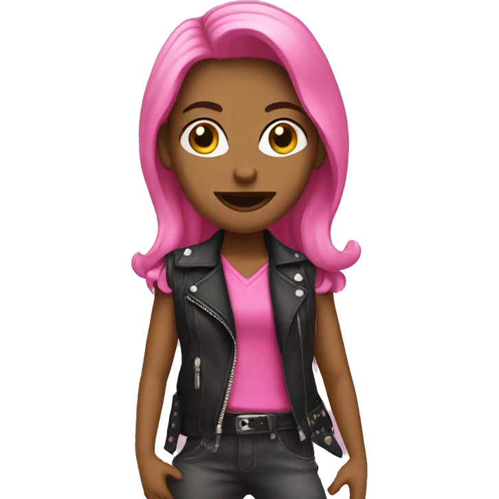 Female Rockstar in pink emoji