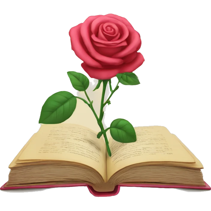 Libro con una rosa en el medio  emoji