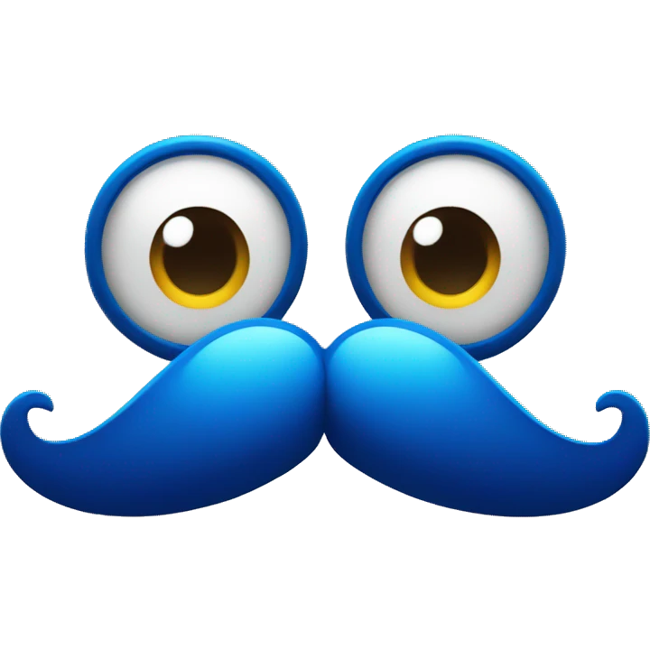 Moustache, yeux bleus emoji