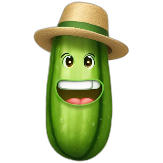 cucumber with hat emoji