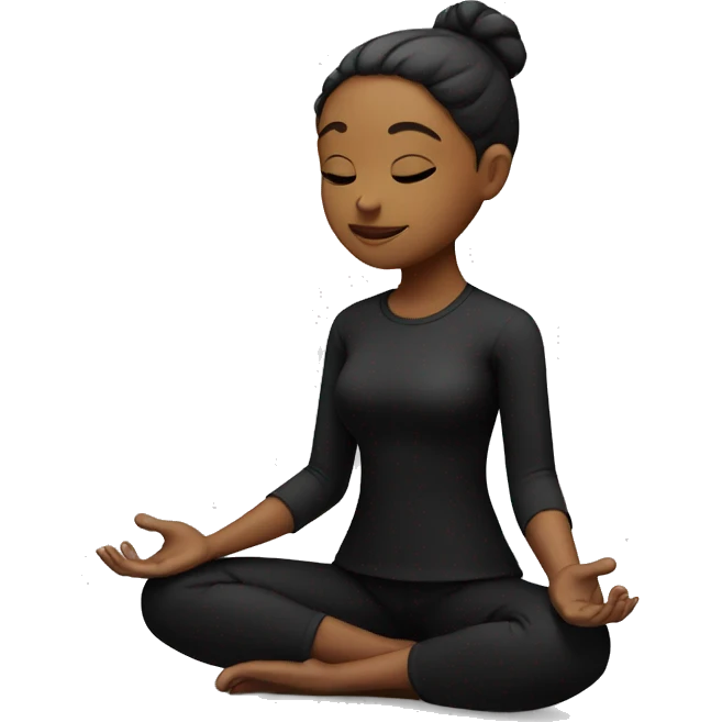 Meditating girl in black clothes  emoji