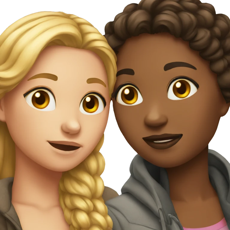 Two girl friends together  emoji