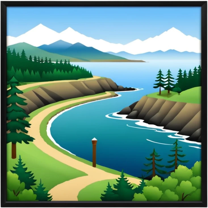 Port Angeles townscape and nature trail emoji