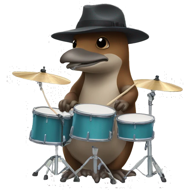 platypus playing drums emoji