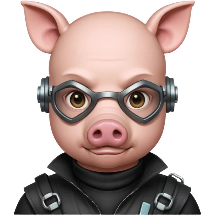 cyberpunk wearring pig emoji