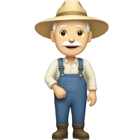 WHITE OLD FARMER WITH CROPS emoji