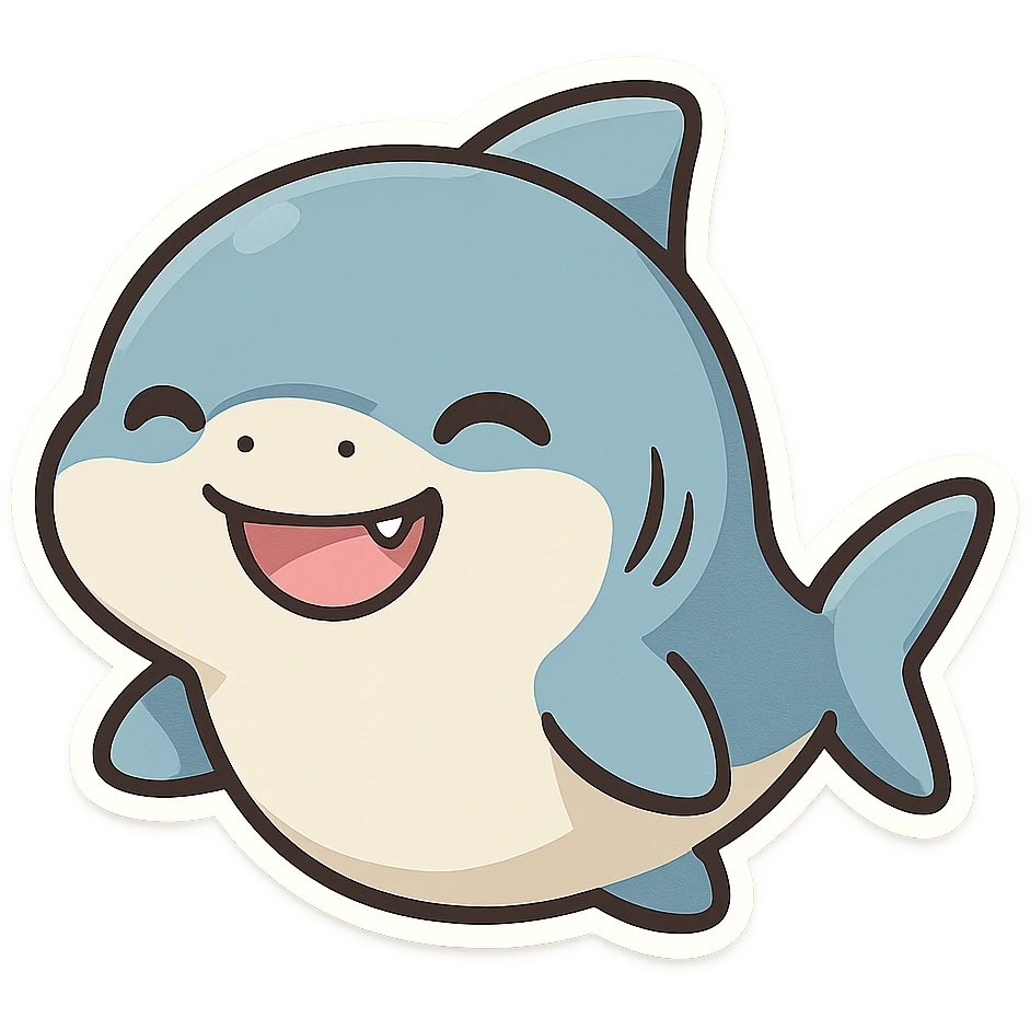 cute baby shark, simple, friendly, suitable for emoji or sticker emoji