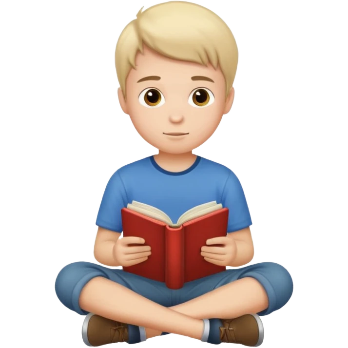 boy sitting and reading a book emoji