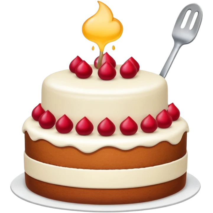 the process of cooking cake emoji