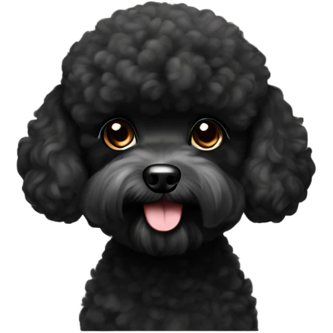 mini black bichon poodle emoji
