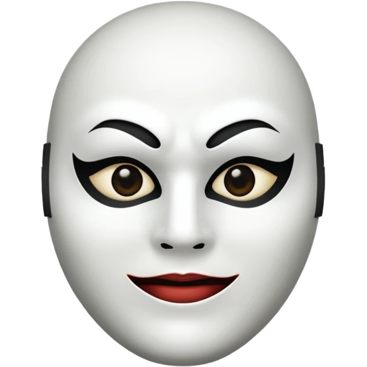  dark eyes dark mouth sly face white mask emoji