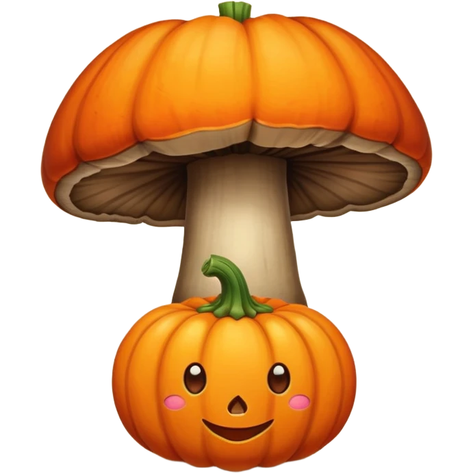 Mushroom and pumpkin heart emoji