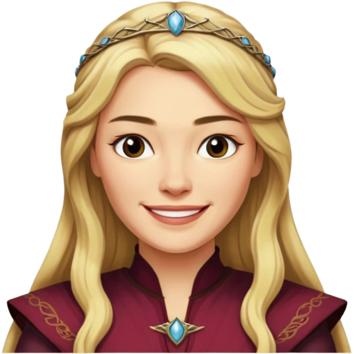 Cersei Lannister smile smirk from Games of throne character face only younger emoji