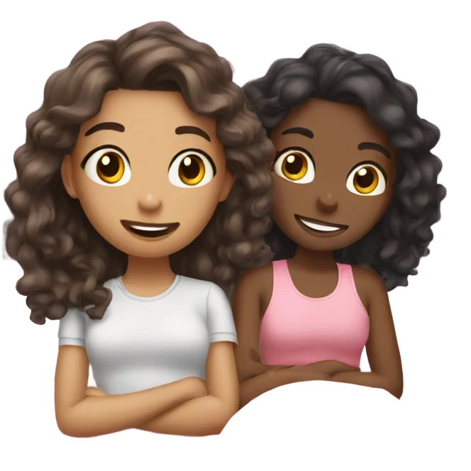 Two girls sleepover emoji