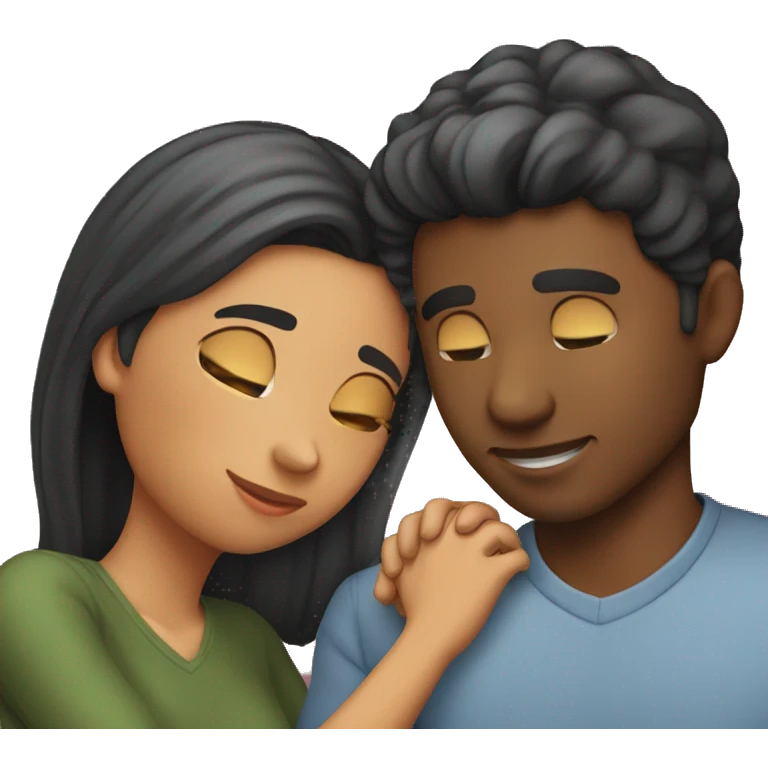Boyfriend caressing girlfriend  emoji