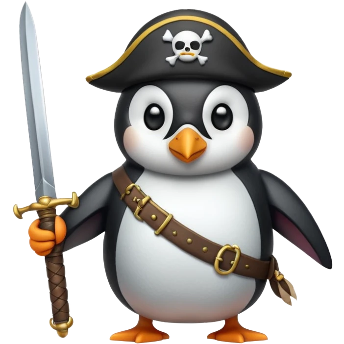 Penguin pirate emoji