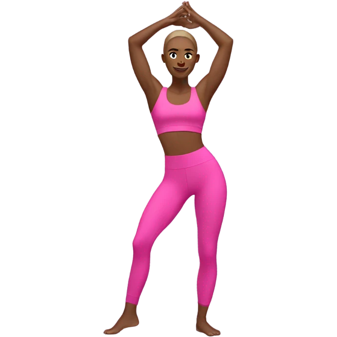 doing mat pilates with pink Legging emoji