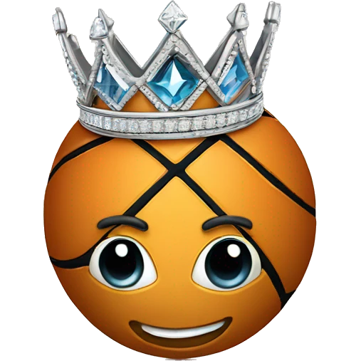 Basketball with a crown on top and a diamond necklace  emoji