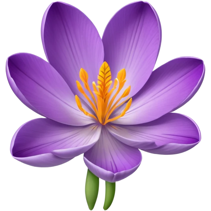 saffron crocus flower, single bloom, soft purple petals emoji