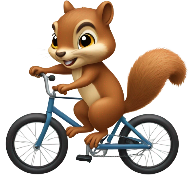 Squirrel riding a bike emoji