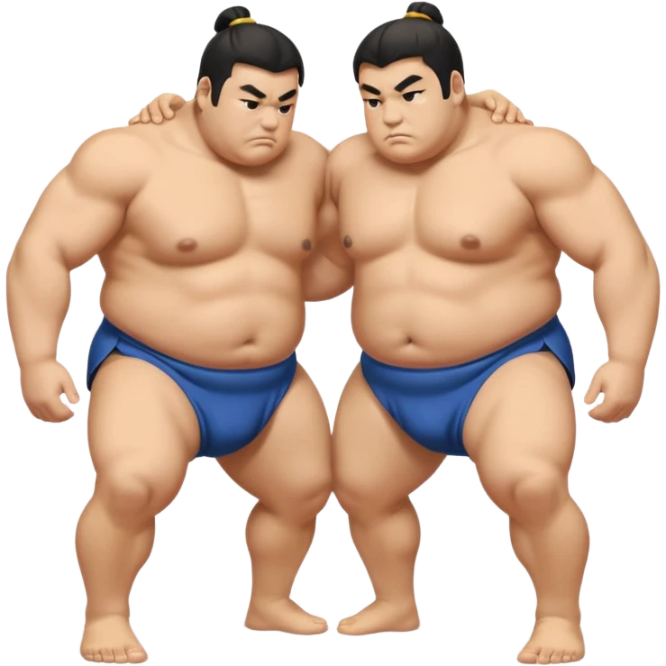 Two sumo wrestlers bowing to each other emoji