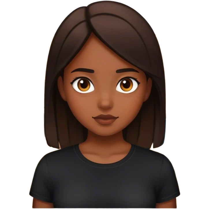 girl in black shirt indoors emoji