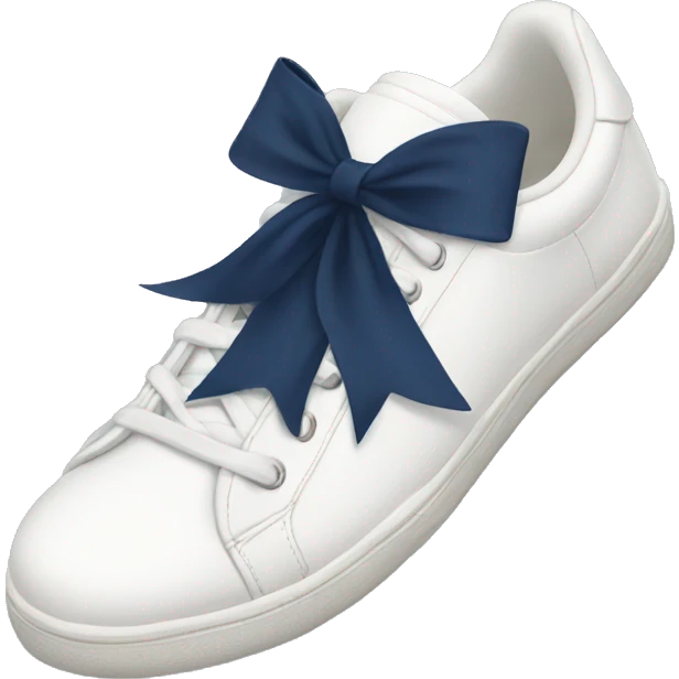 White sneakers with navy blue bow emoji