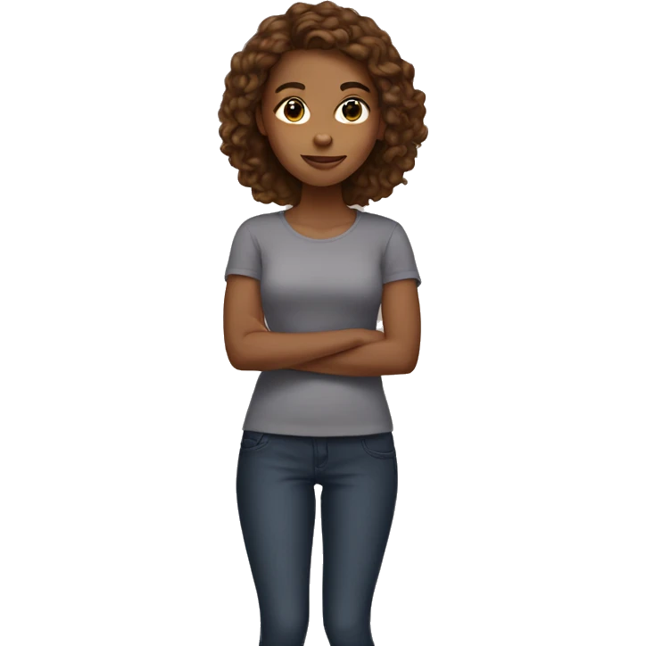 Light brown skin girl with brown hair emoji