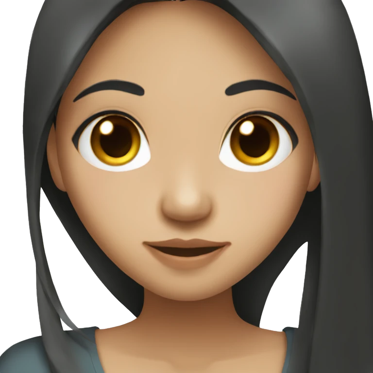 dark straight long hair south east asian girl emoji
