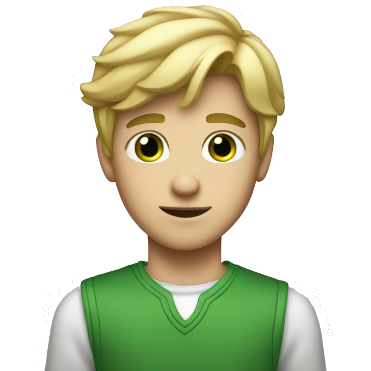 A young guy with green eyes and blond hair. emoji