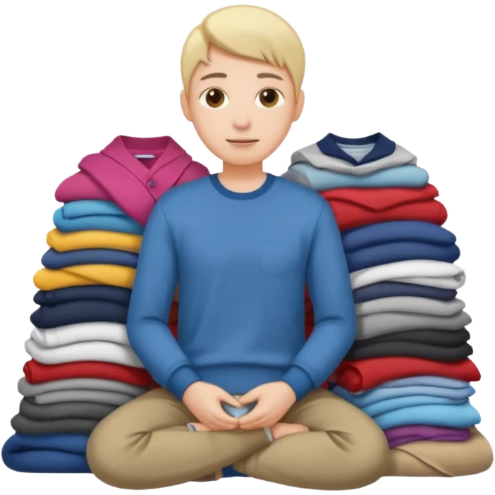 person with a pile of clothes emoji