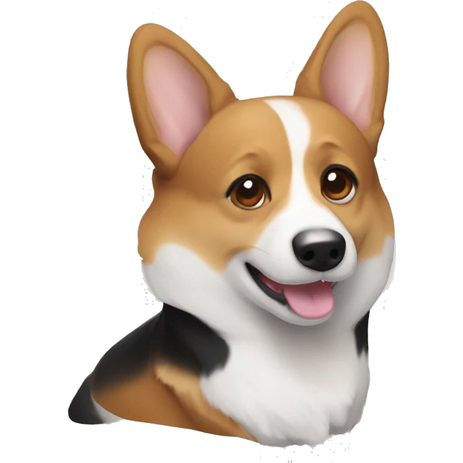 Black brown and white corgi emoji