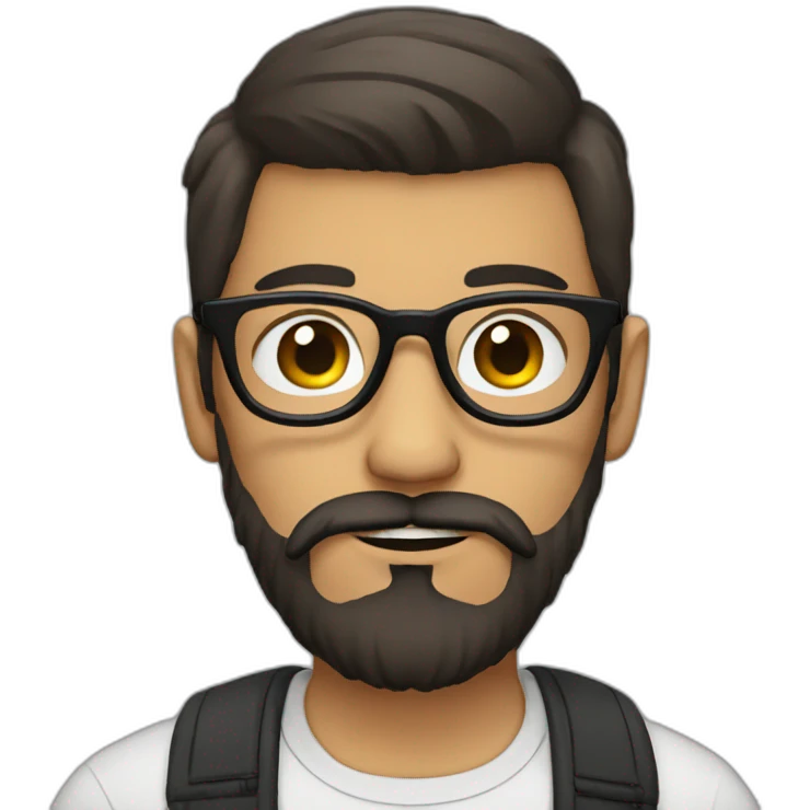 hipster mexican with beard, glasses and short hair emoji
