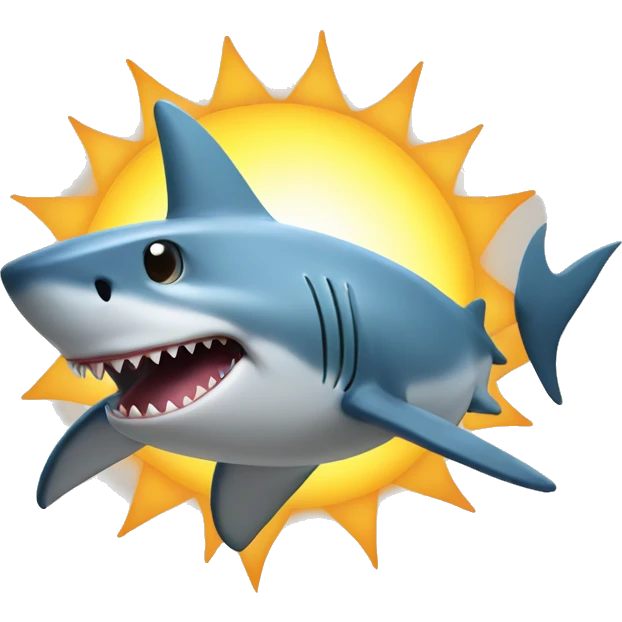 shark with sun emoji