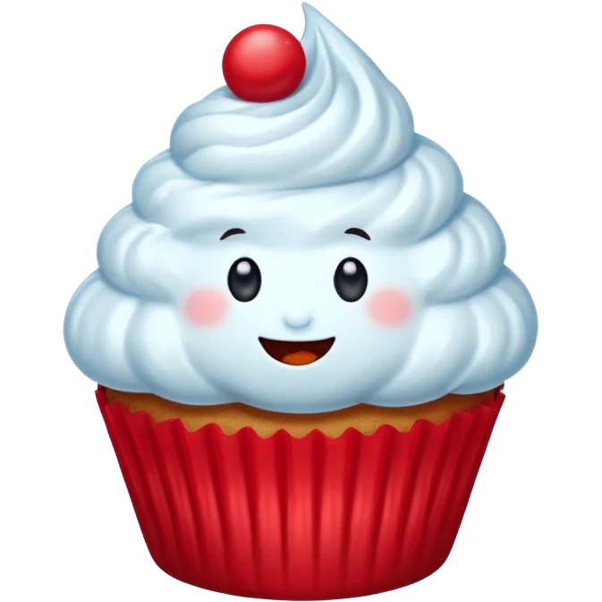 cute expressive red cupcake character emoji emoji