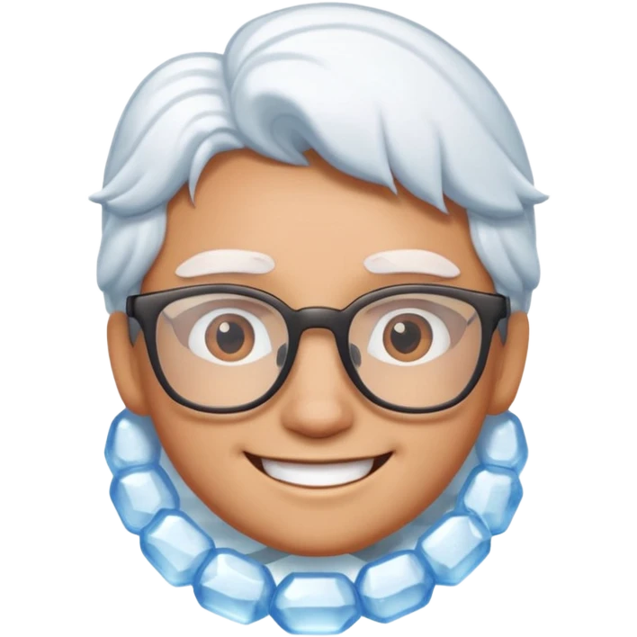 Смайл замёрзший в очках улыбается emoji