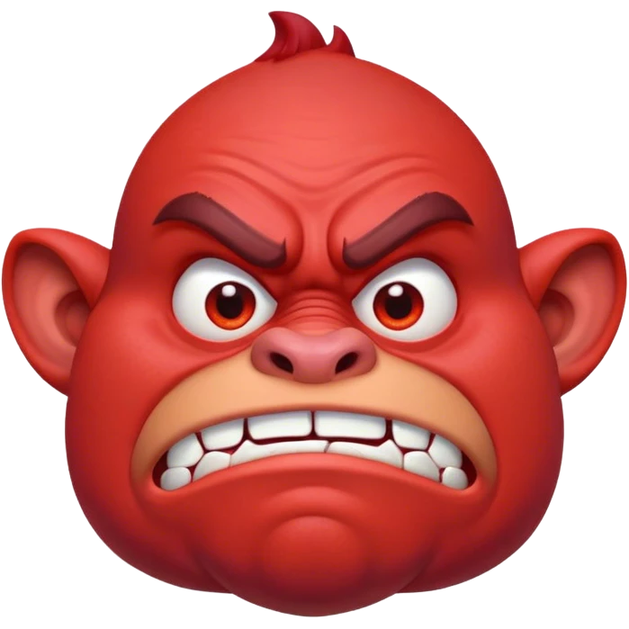Combine the red ogre emoji, the hot emoji, and the eyes looking emoji into a new emoji emoji