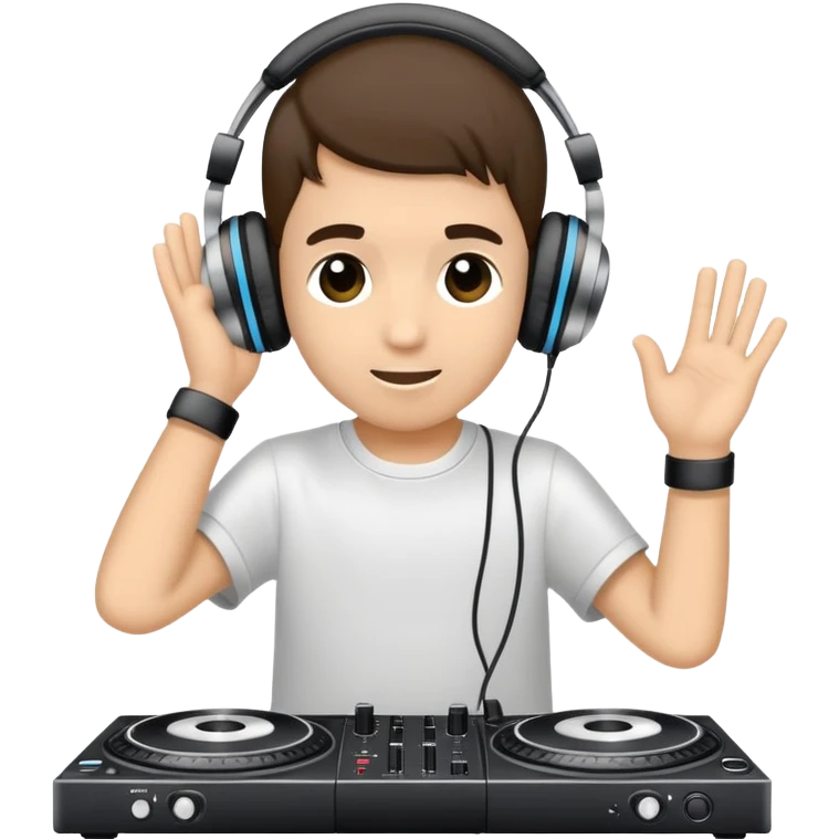 Niño músico DJ en un concierto  emoji