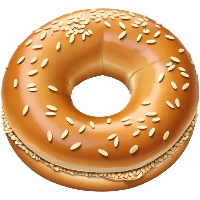 Happy bagel emoji