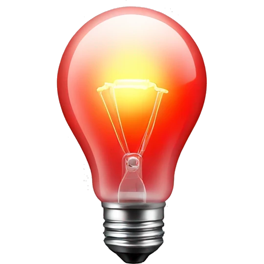 light bulb with red light emoji
