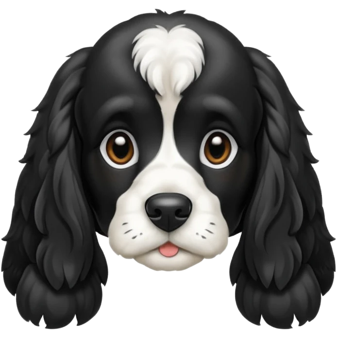 Собака русский кокер спаниель черно-белого цвета emoji