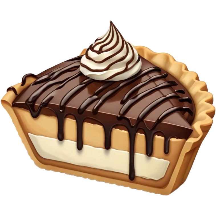 piece of pie drizzled in chocolate emoji