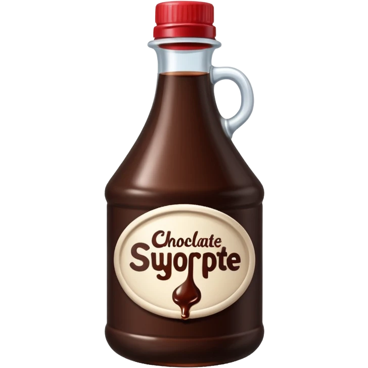 a bottle of chocolate syrup, simple, clear emoji