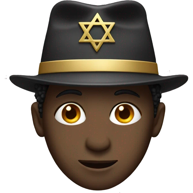 black man wearing jewish hat emoji