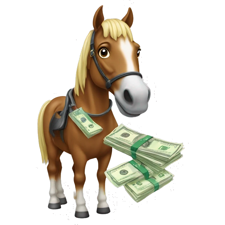 Horse with cash emoji
