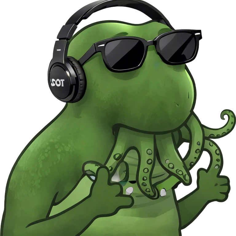 Create an octopus DJ emoji