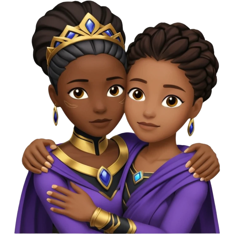 58 year old wakandan queen hugging 18 year old princess Shuri  emoji